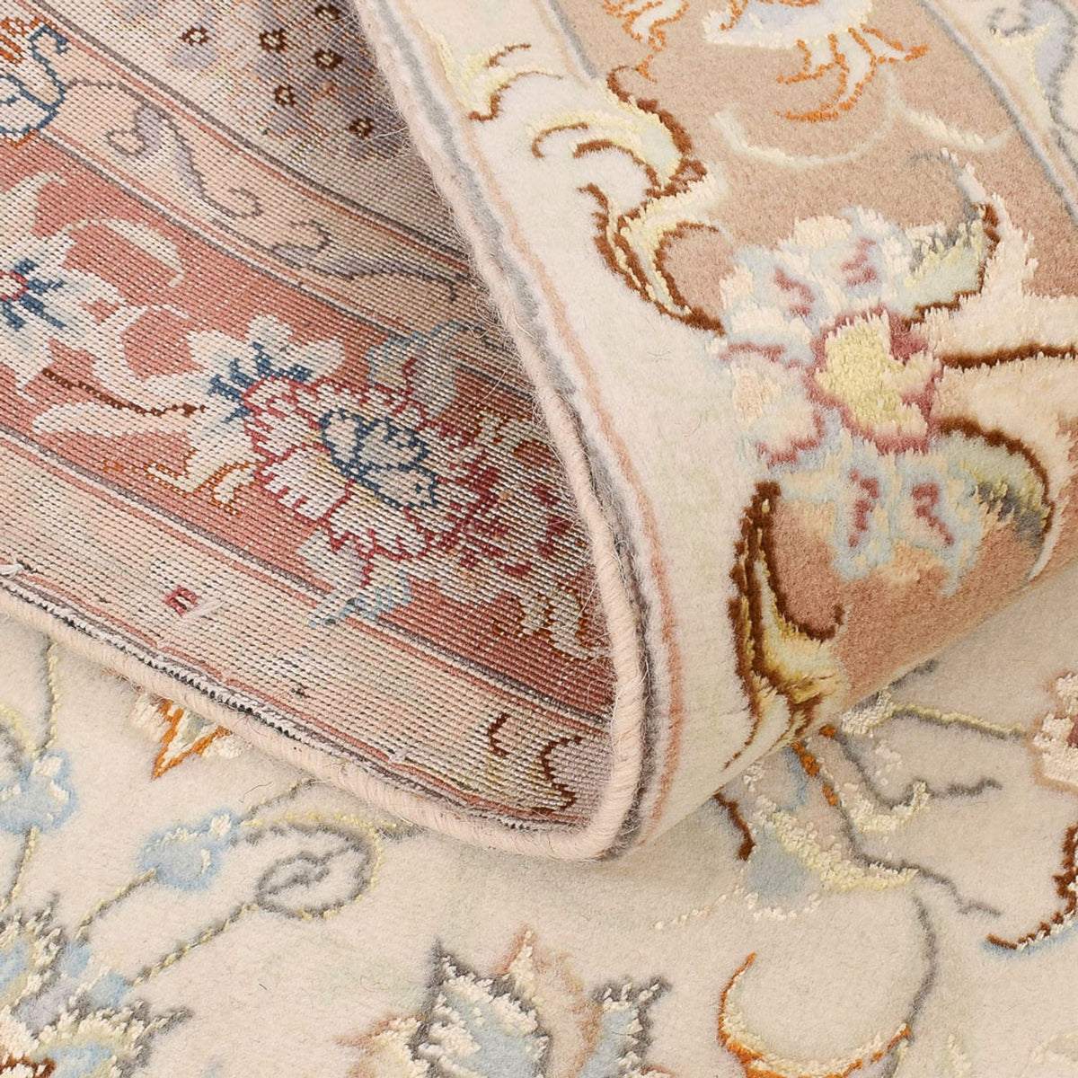 Biegacz Dywan perski - Tabriz - Królewski - 372 x 87 cm - beżowy