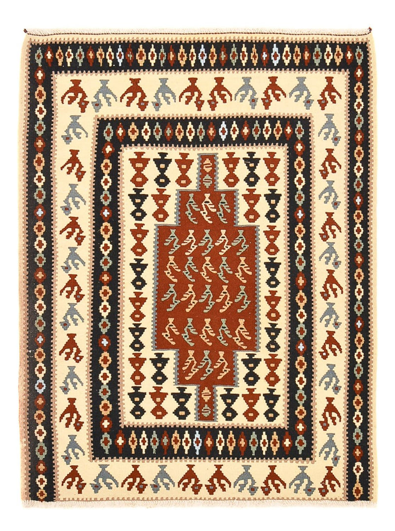 Dywan Kelim - Orientalny - 145 x 111 cm - wielokolorowy
