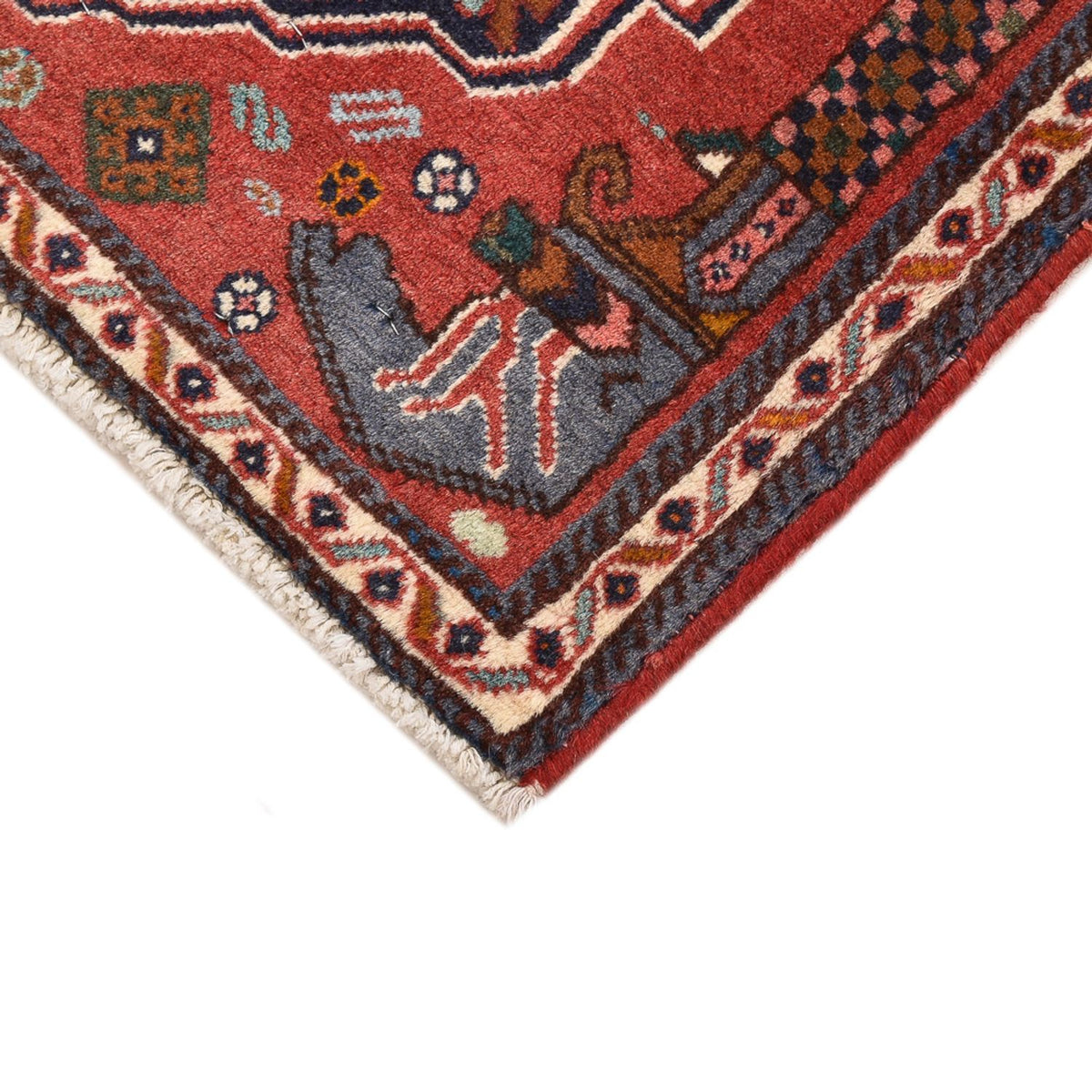 Perski dywan - Nomadyczny - 60 x 35 cm - ciemnoniebieski