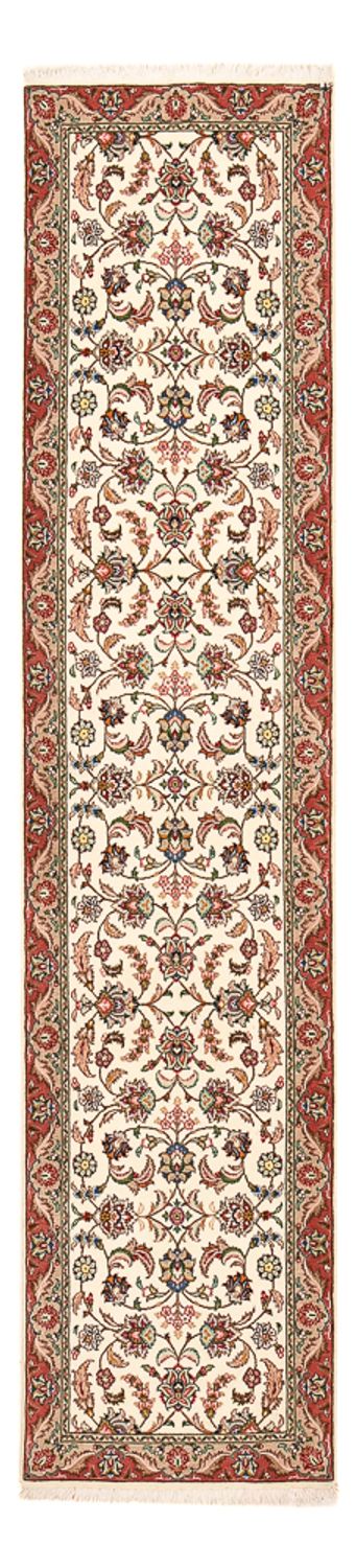 Biegacz Dywan perski - Tabriz - Królewski - 301 x 68 cm - beżowy