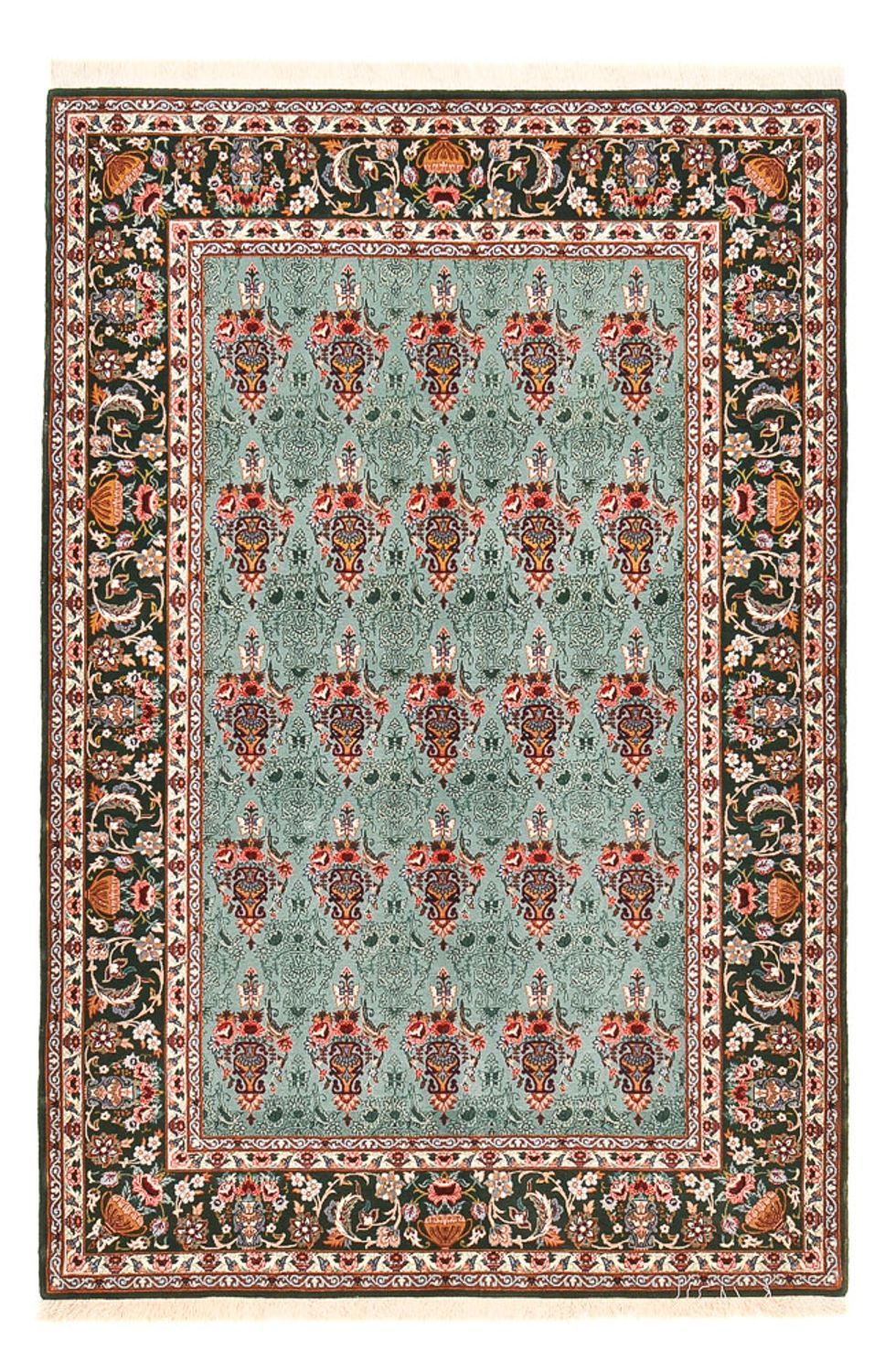 Dywan perski - Isfahan - Premium - 193 x 130 cm - turkusowy