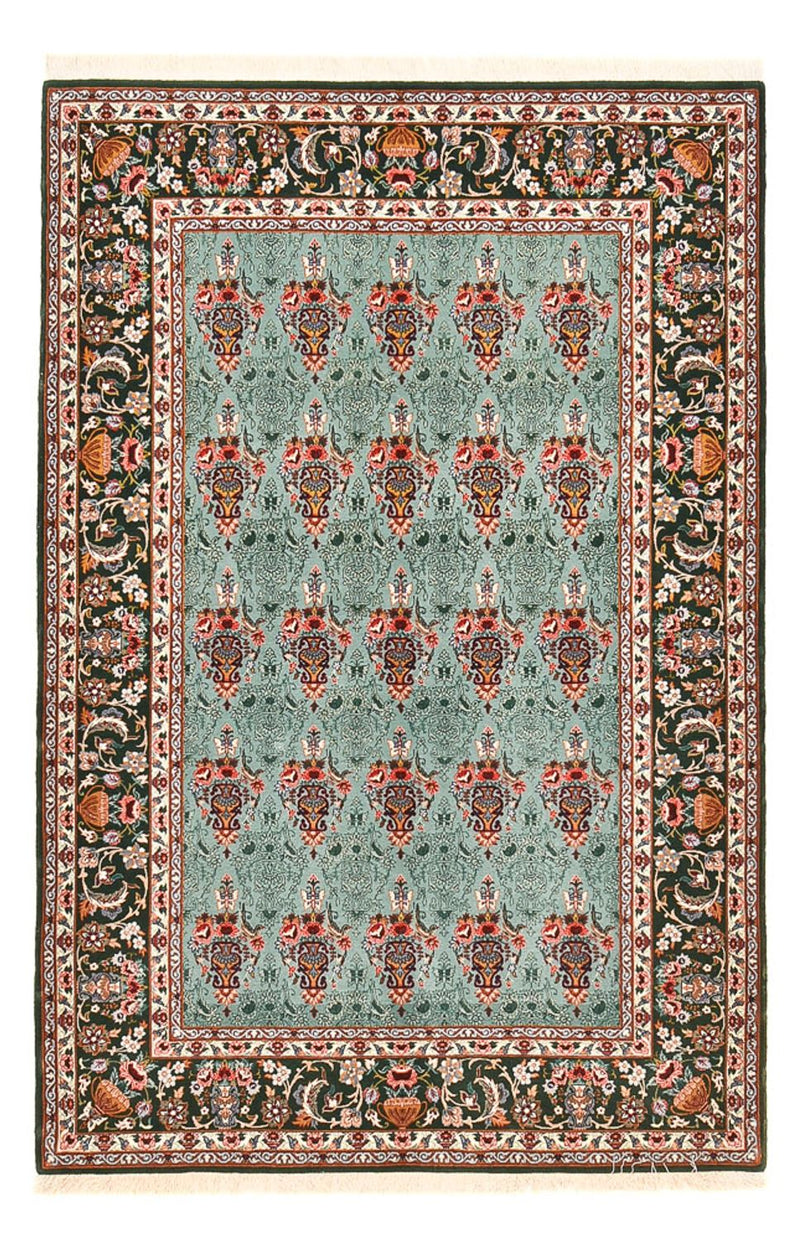 Dywan perski - Isfahan - Premium - 193 x 130 cm - turkusowy