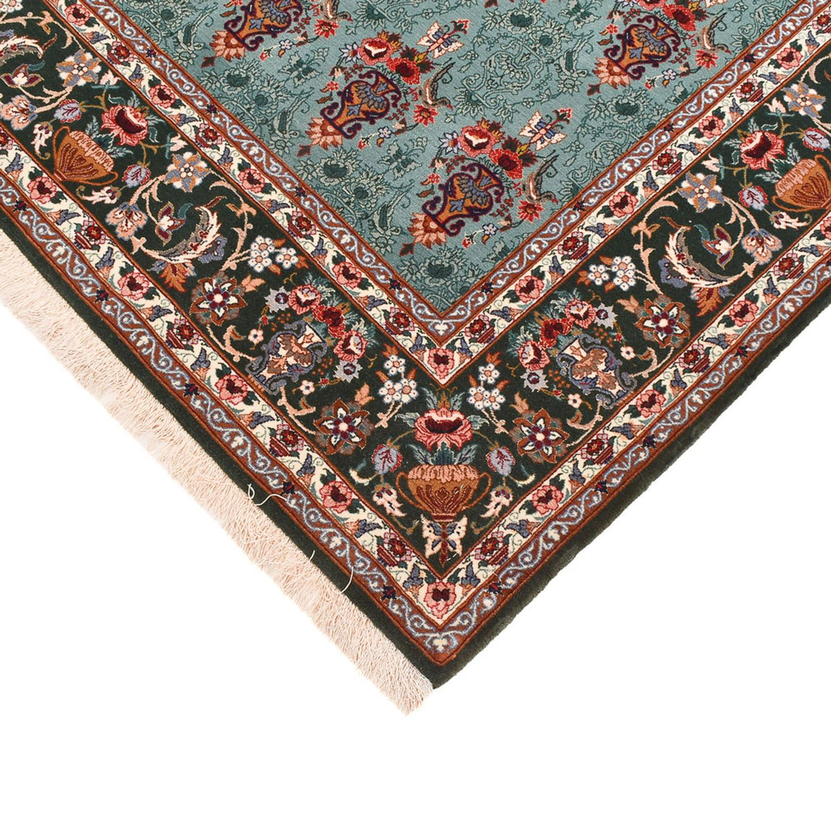Dywan perski - Isfahan - Premium - 193 x 130 cm - turkusowy