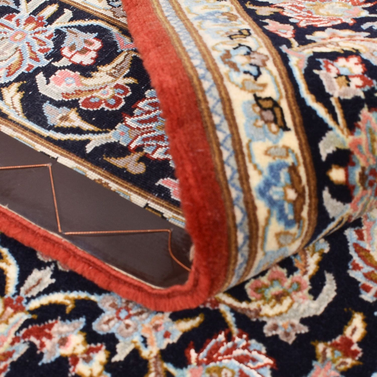 Dywan perski - Isfahan - Premium - 158 x 103 cm - ciemnoniebieski