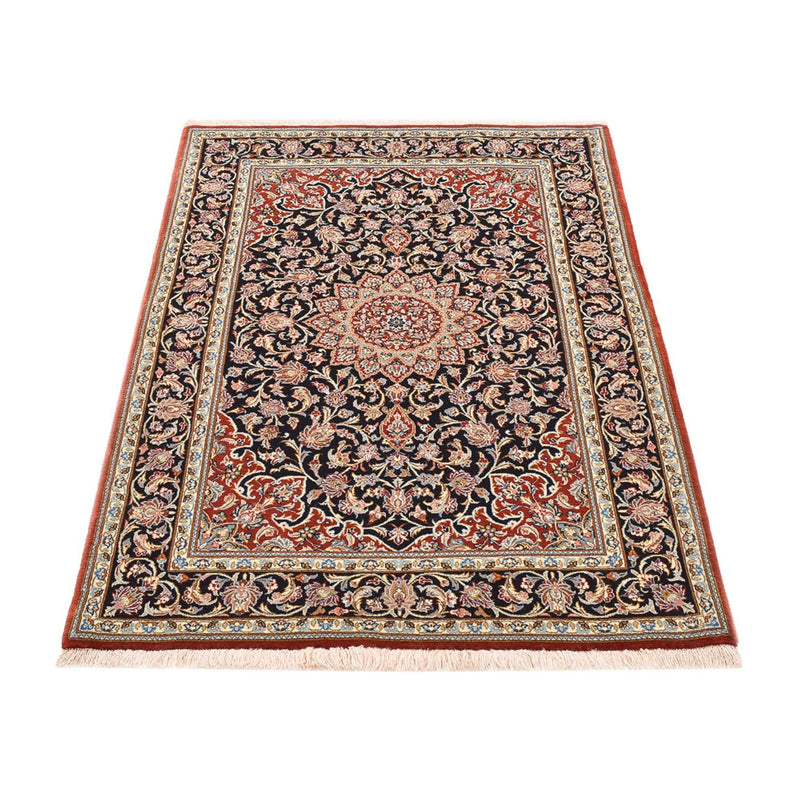 Dywan perski - Isfahan - Premium - 158 x 103 cm - ciemnoniebieski