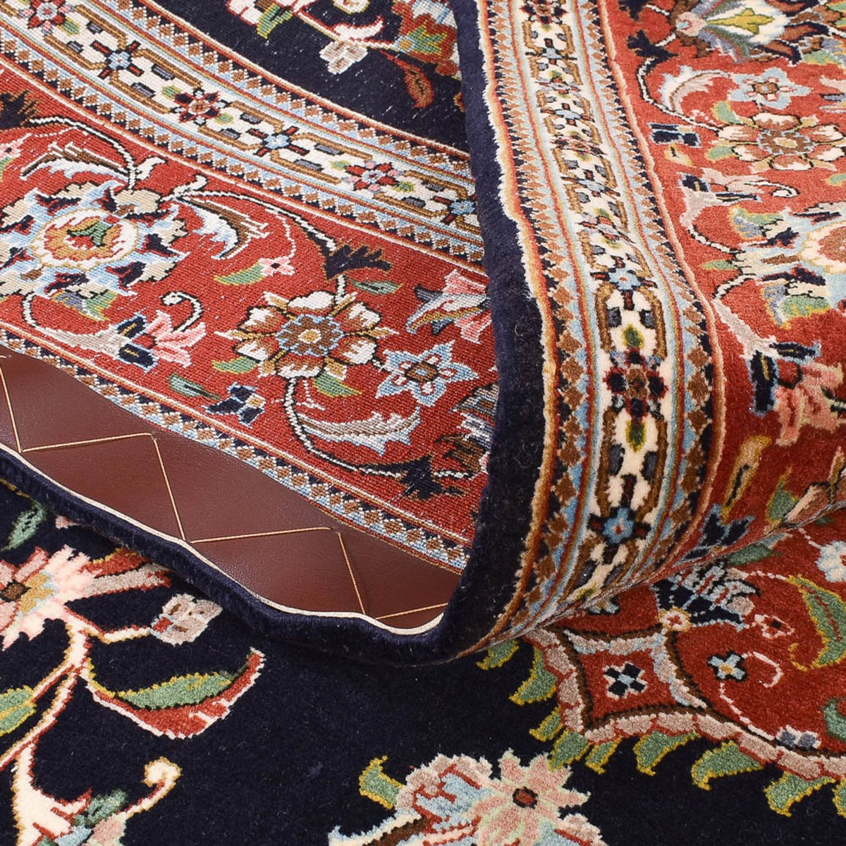 Perski dywan - Ghom - Królewski - 218 x 138 cm - ciemnoniebieski