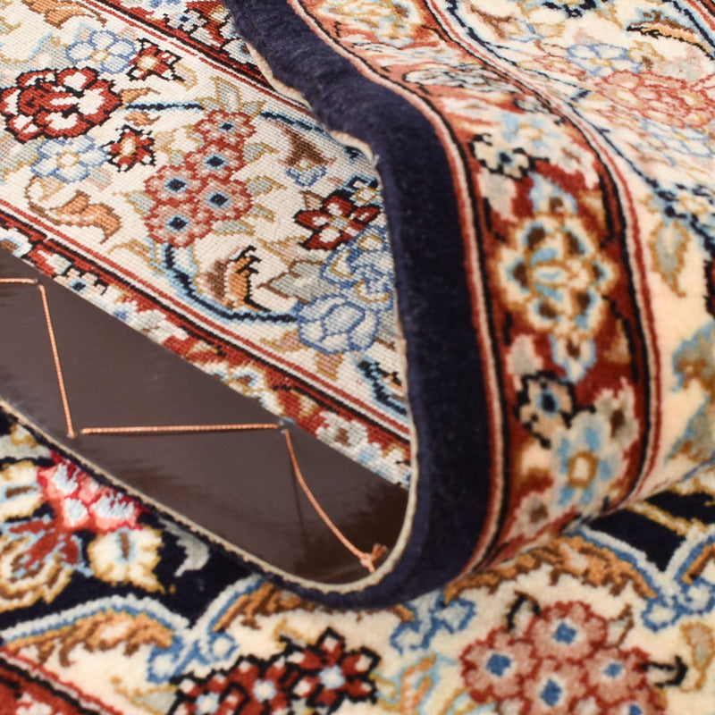 Dywan perski - Isfahan - Premium - 148 x 101 cm - ciemnoniebieski