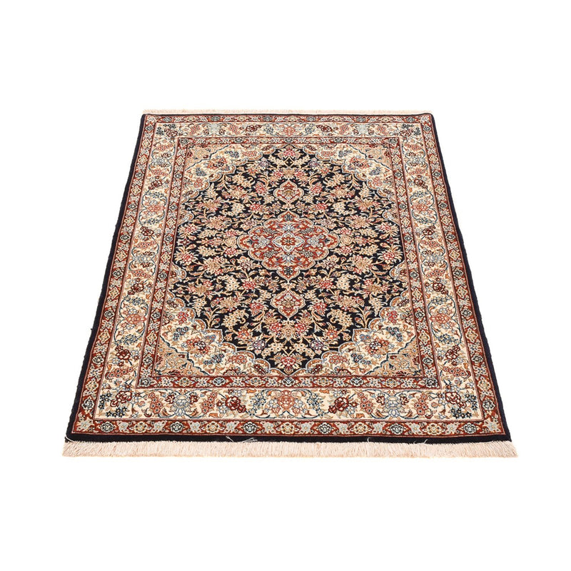 Dywan perski - Isfahan - Premium - 148 x 101 cm - ciemnoniebieski