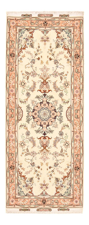 Biegacz Dywan perski - Tabriz - Królewski - 210 x 81 cm - beżowy