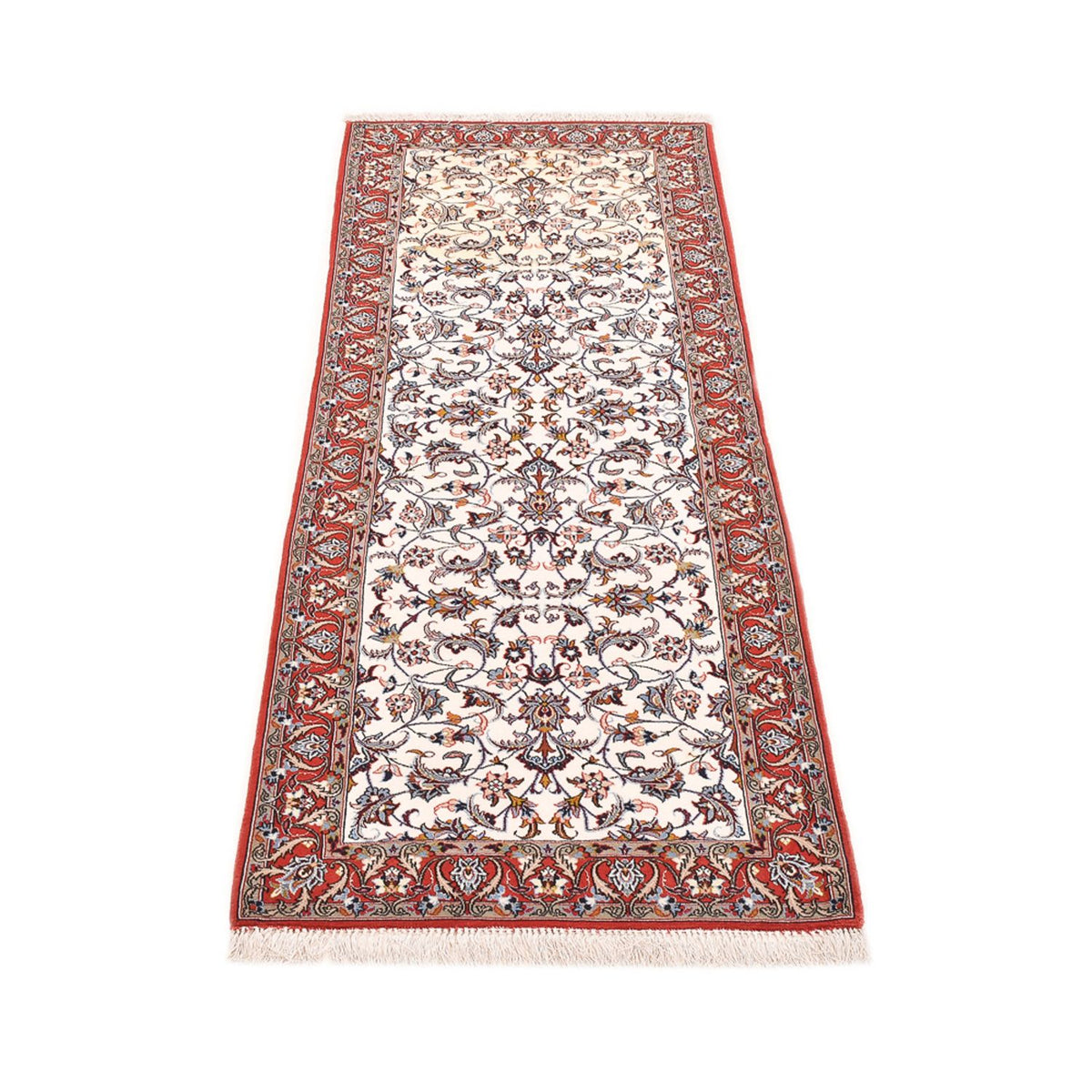 Biegacz Dywan perski - Isfahan - Premium - 190 x 70 cm - ciemny beż