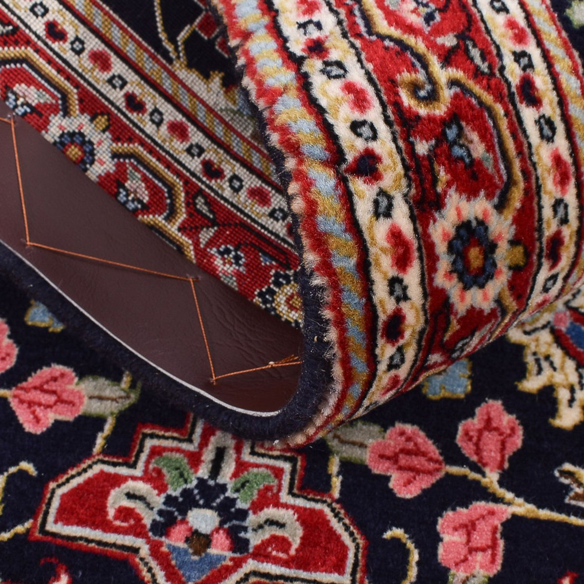 Biegacz Perski dywan - Ghom - Królewski - 182 x 55 cm - ciemnoniebieski