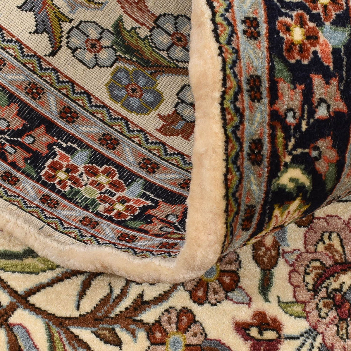 Biegacz Perski dywan - Ghom - Królewski - 203 x 63 cm - jasny beż