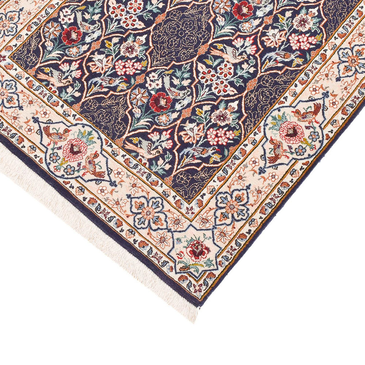 Biegacz Perski dywan - Ghom - Królewski - 300 x 80 cm - ciemnoniebieski