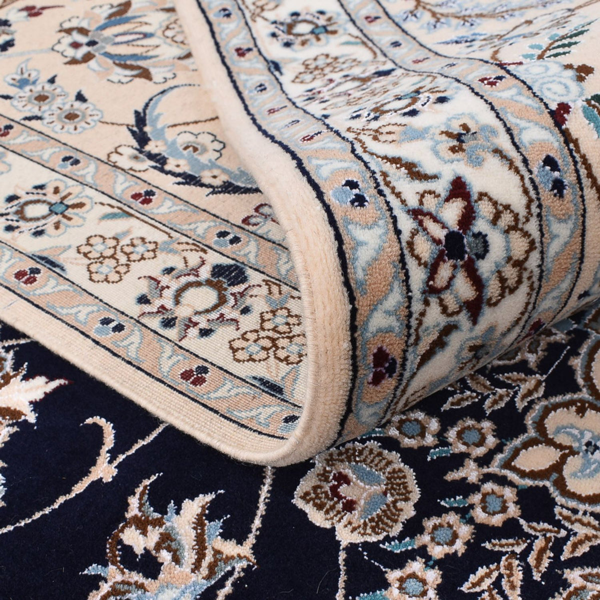 Dywan perski - Nain - Premium - 300 x 254 cm - ciemnoniebieski