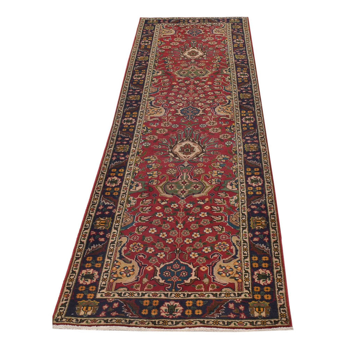 Biegacz Dywan perski - Tabriz - 306 x 72 cm - czerwony
