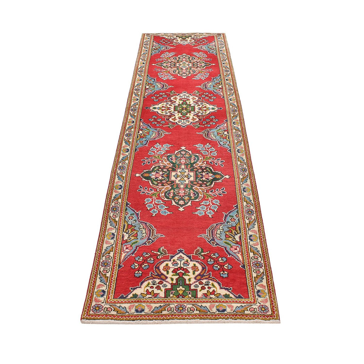 Biegacz Dywan perski - Tabriz - 341 x 85 cm - czerwony