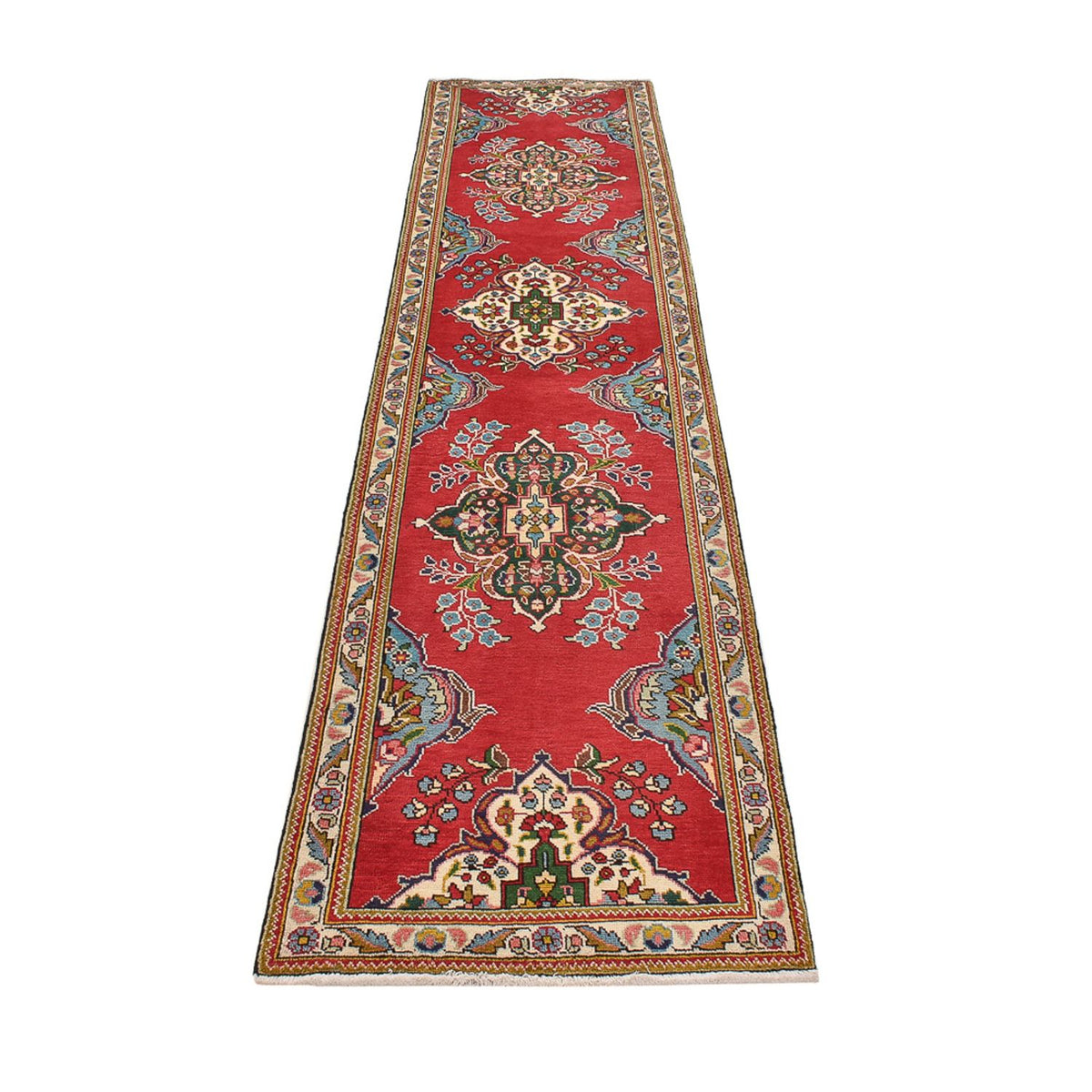 Biegacz Dywan perski - Tabriz - 343 x 80 cm - czerwony