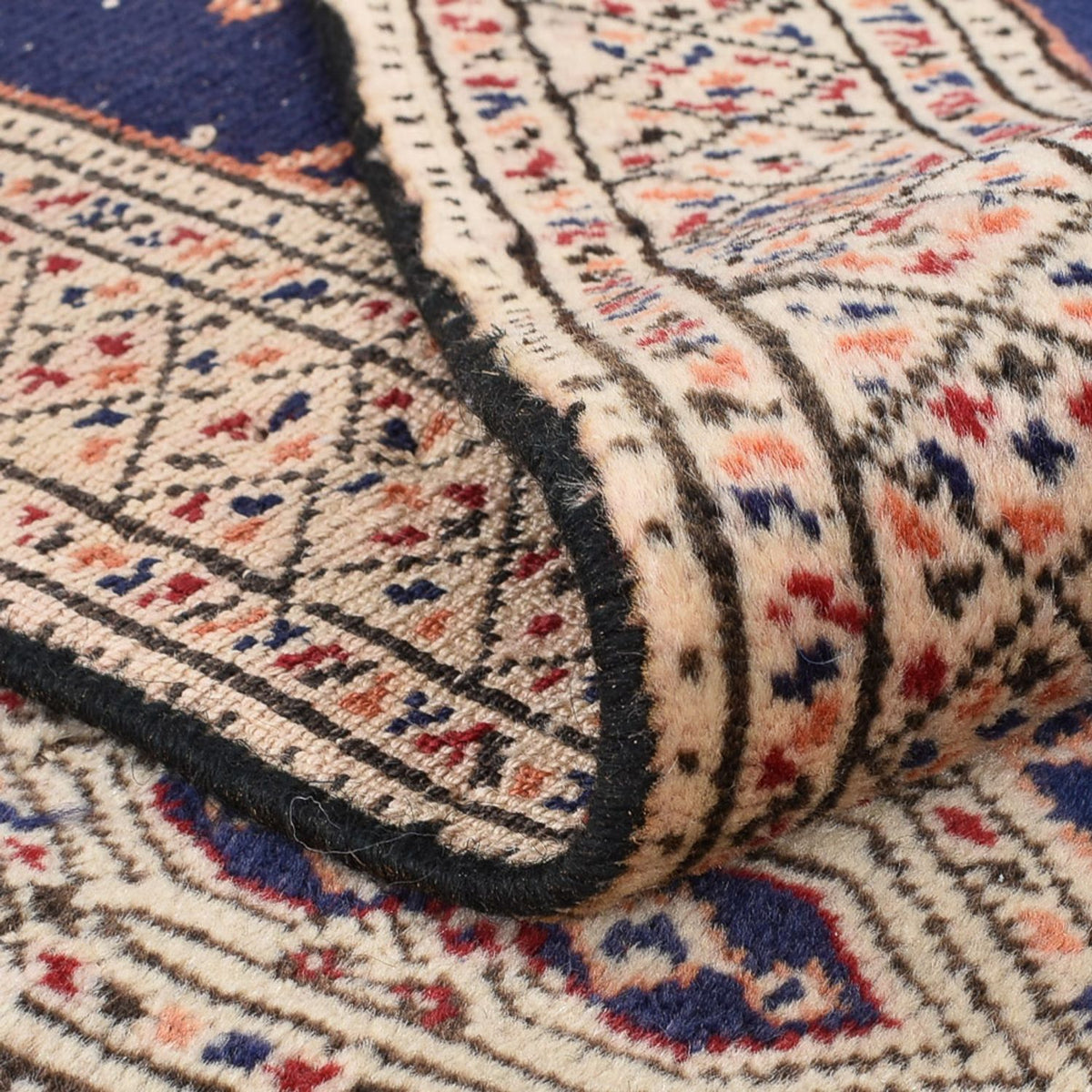 Dywan turkmeński - 173 x 120 cm - ciemnoniebieski