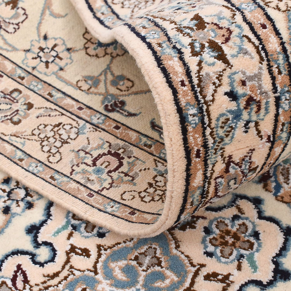 Biegacz Dywan perski - Nain - Królewski - 278 x 91 cm - kremowy