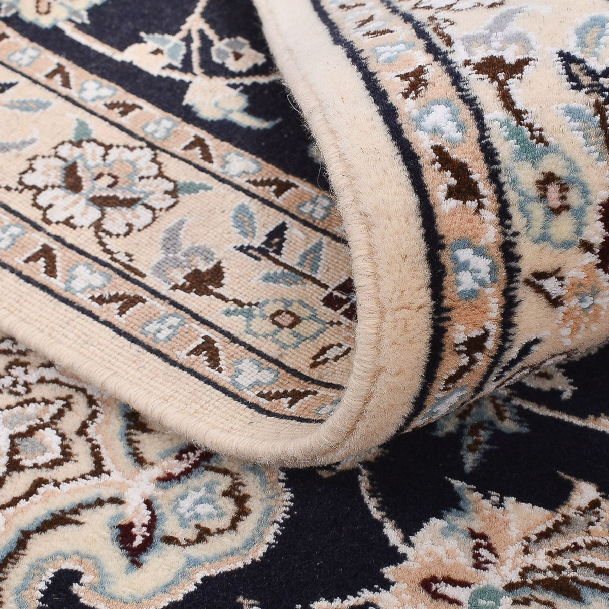 Biegacz Dywan perski - Nain - Królewski - 275 x 90 cm - ciemnoniebieski