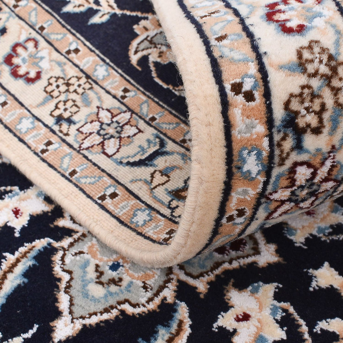 Biegacz Dywan perski - Nain - Królewski - 220 x 72 cm - ciemnoniebieski