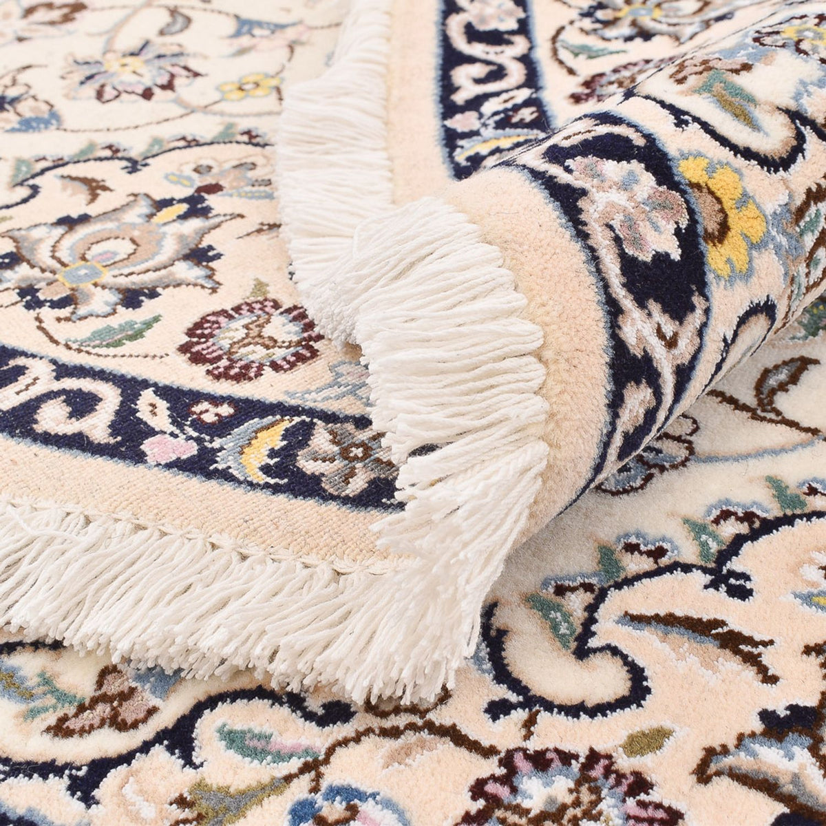 Dywan perski - Nain - Królewski okrągły  - 152 x 152 cm - kremowy