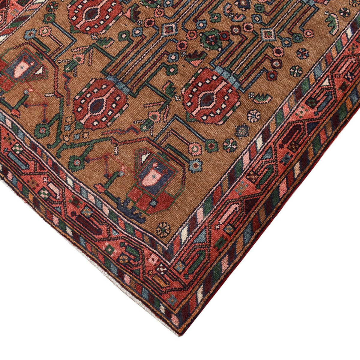 Biegacz Perski dywan - Nomadyczny - 317 x 112 cm - terakota