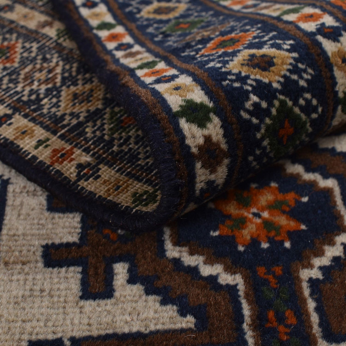 Biegacz Dywan turkmeński - 366 x 79 cm - ciemny beż