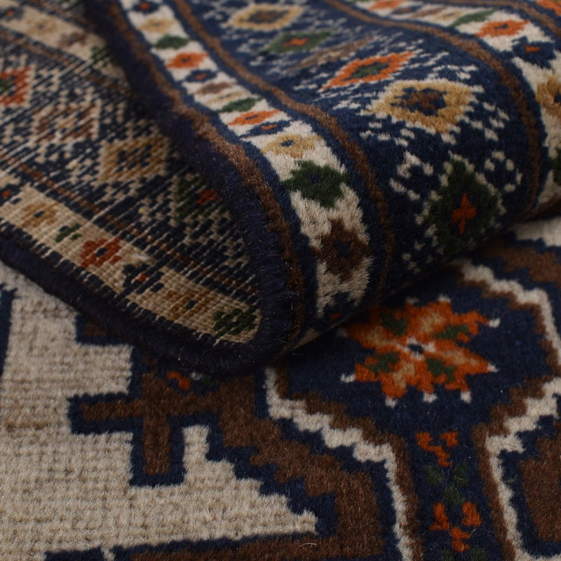 Biegacz Dywan turkmeński - 366 x 79 cm - ciemny beż