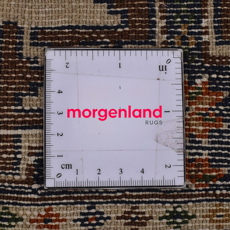 Biegacz Dywan turkmeński - 366 x 79 cm - ciemny beż