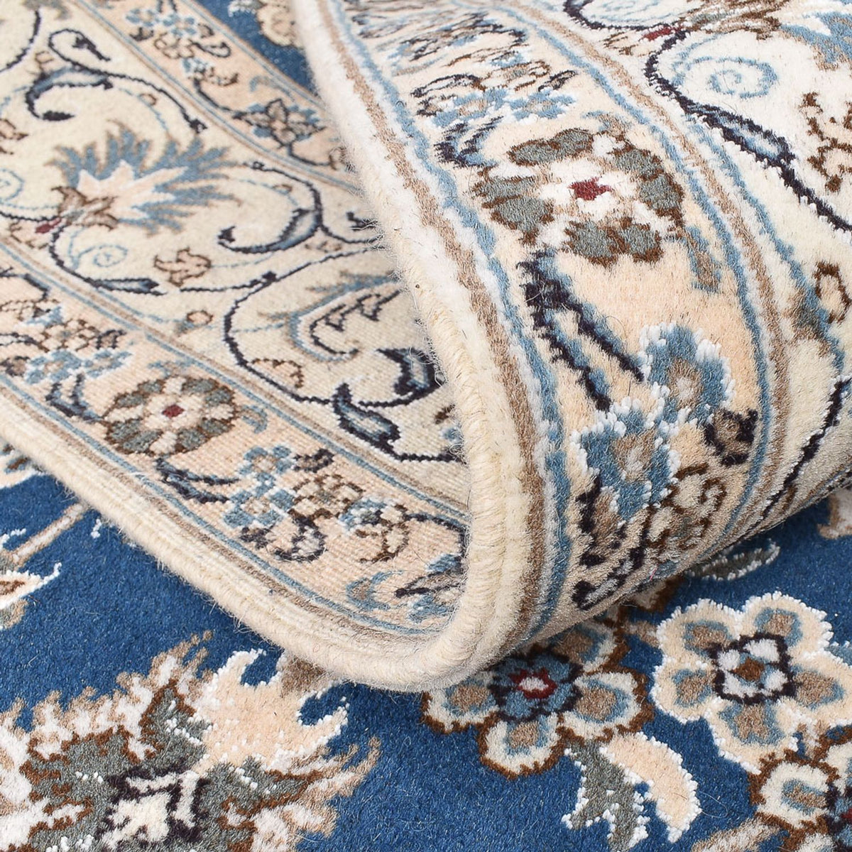 Dywan perski - Nain - 242 x 165 cm - niebieski