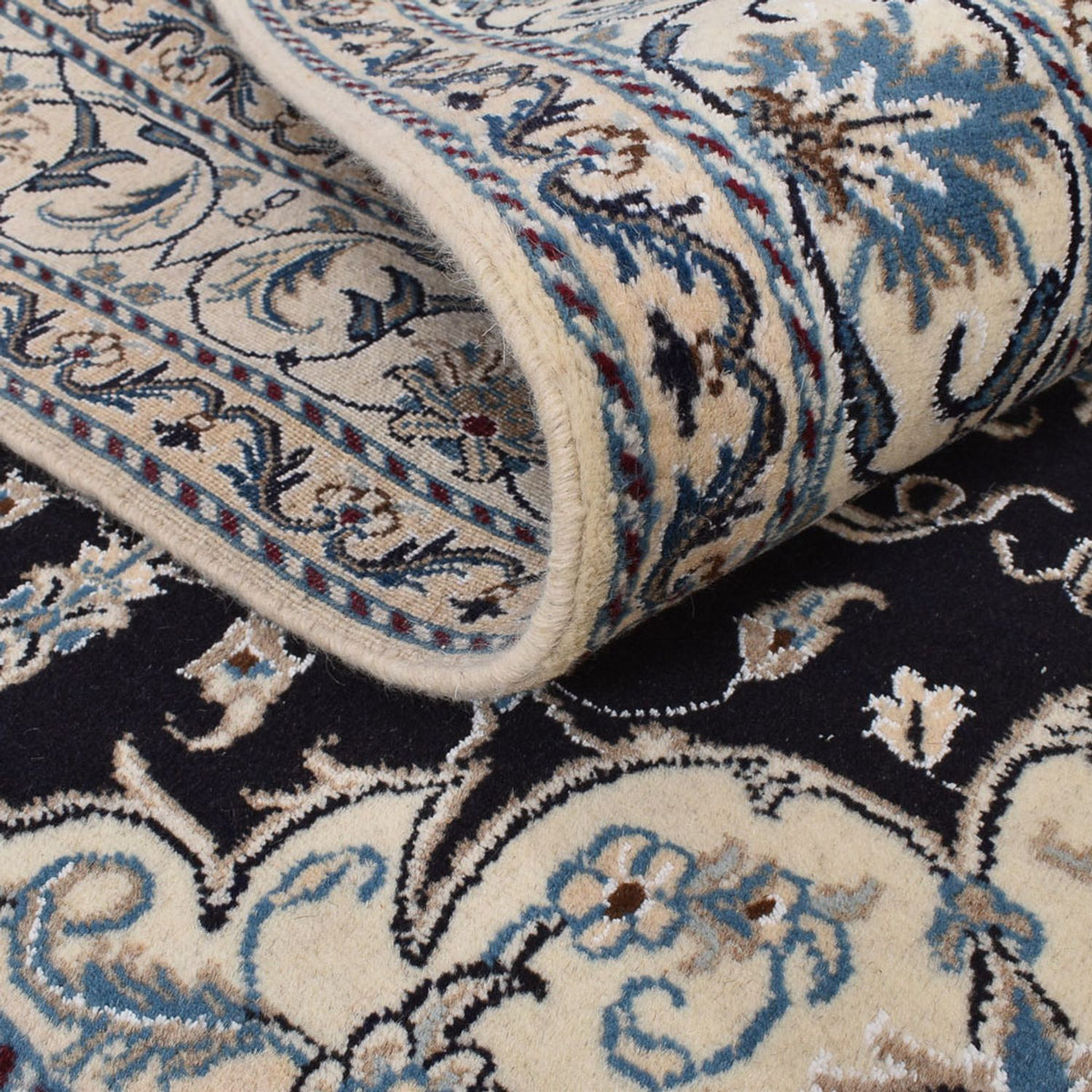 Dywan perski - Nain - 210 x 149 cm - ciemnoniebieski