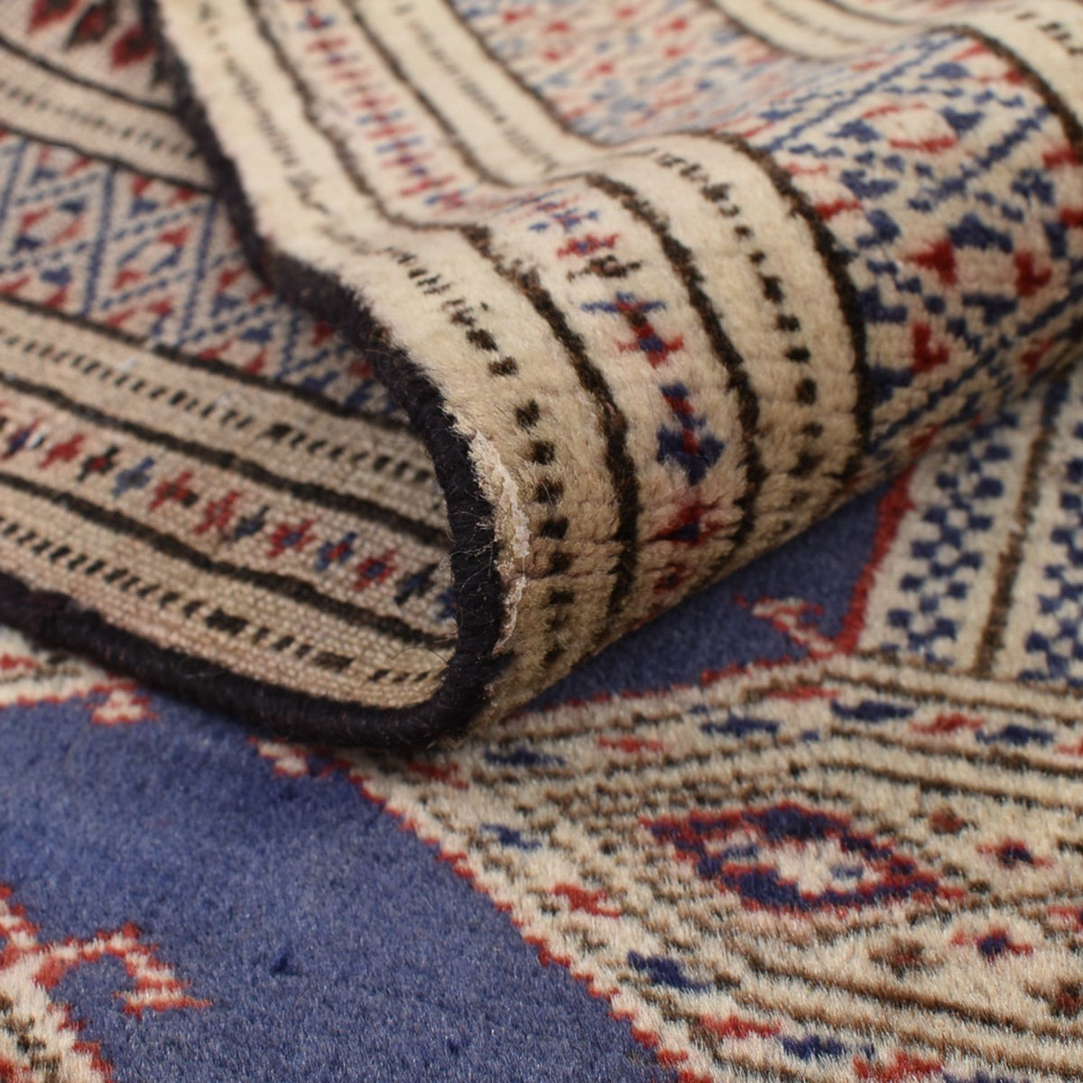 Dywan turkmeński - 136 x 101 cm - ciemnoniebieski