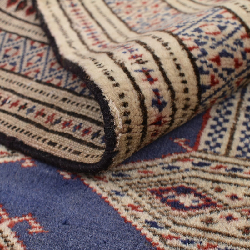 Dywan turkmeński - 136 x 101 cm - ciemnoniebieski