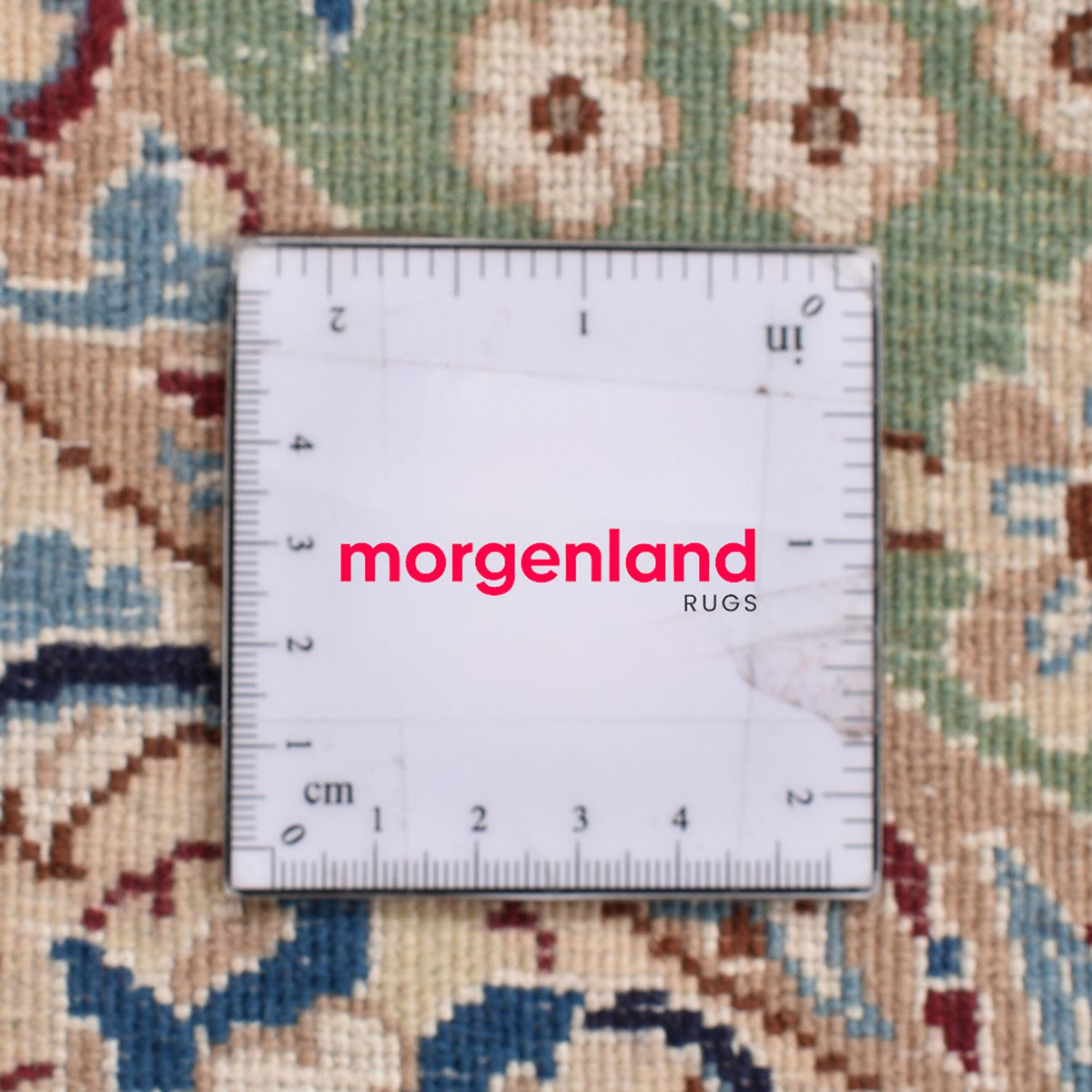 Dywan perski - Nain - Królewski okrągły  - 139 x 139 cm - jasnozielony