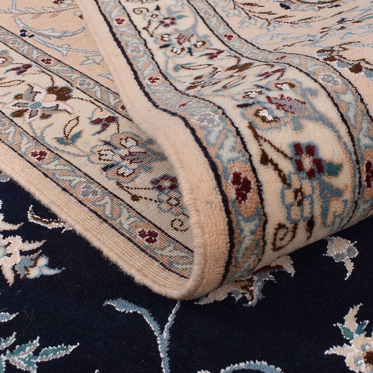 Dywan perski - Nain - Premium kwadratowy  - 206 x 206 cm - ciemnoniebieski