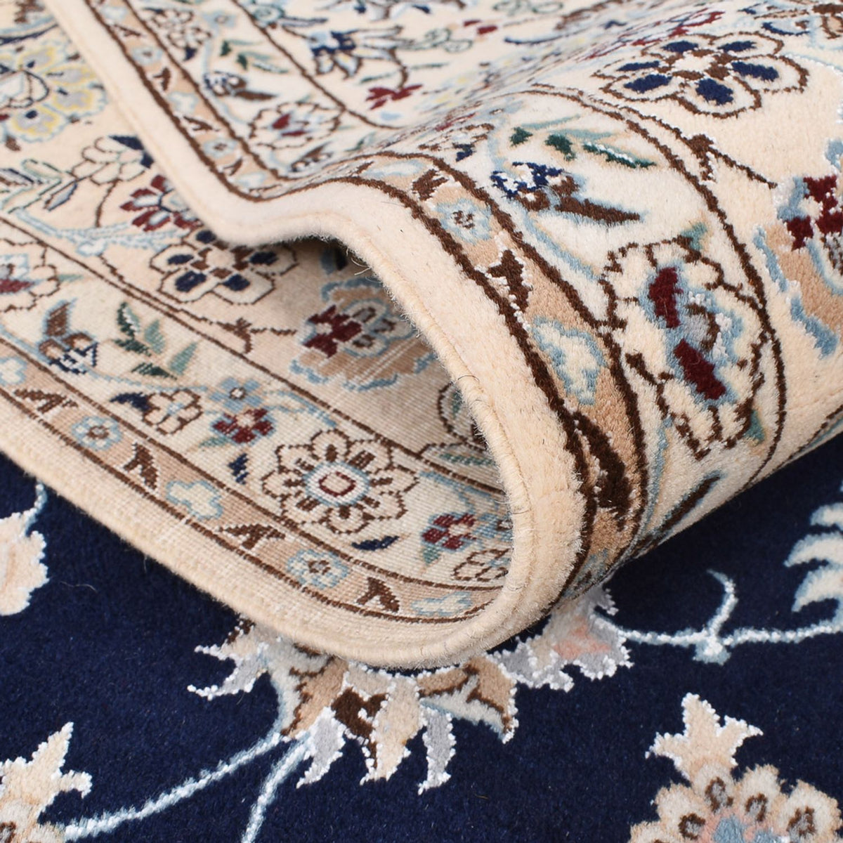 Dywan perski - Nain - Premium - 245 x 165 cm - ciemnoniebieski