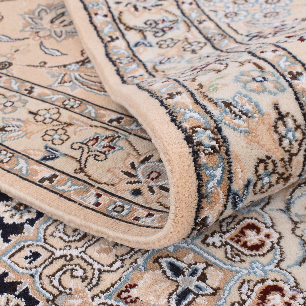 Dywan perski - Nain - Królewski kwadratowy  - 310 x 305 cm - ciemnoniebieski