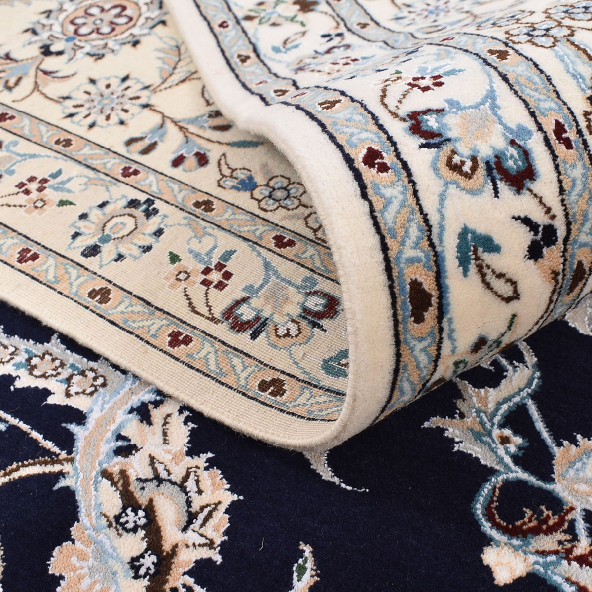 Dywan perski - Nain - Premium - 310 x 210 cm - ciemnoniebieski