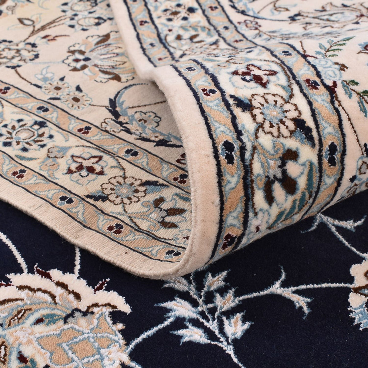 Dywan perski - Nain - Premium - 361 x 261 cm - ciemnoniebieski