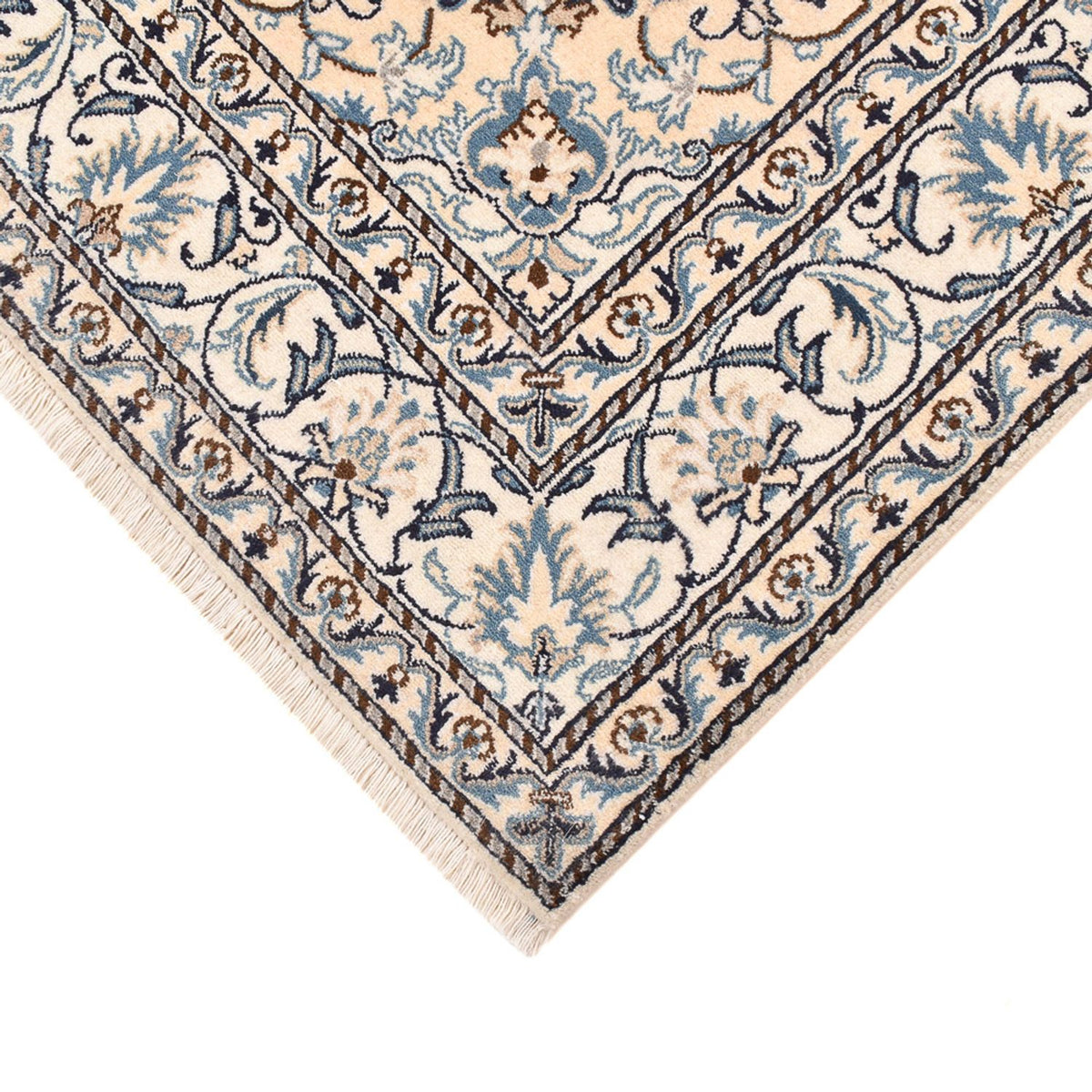 Dywan perski - Nain - 198 x 152 cm - jasny beż