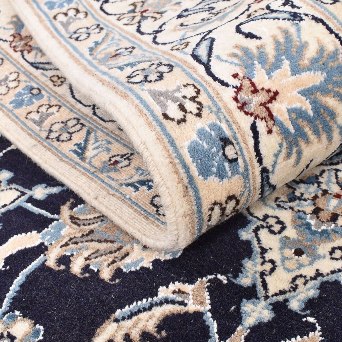 Dywan perski - Nain - 193 x 143 cm - ciemnoniebieski