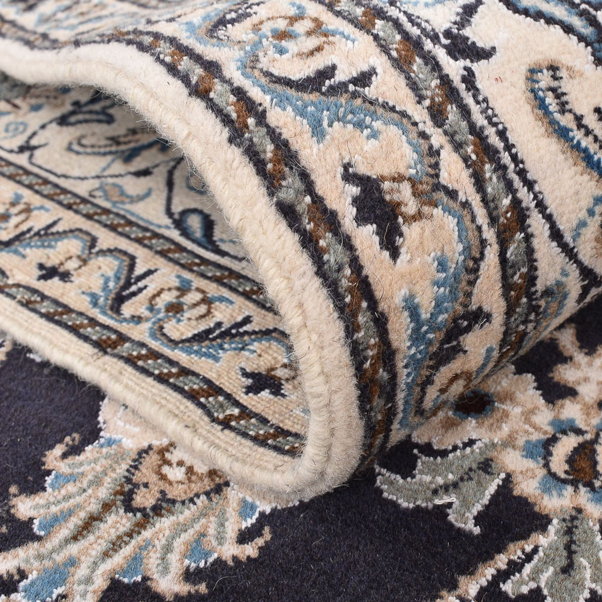 Dywan perski - Nain - 238 x 161 cm - ciemnoniebieski