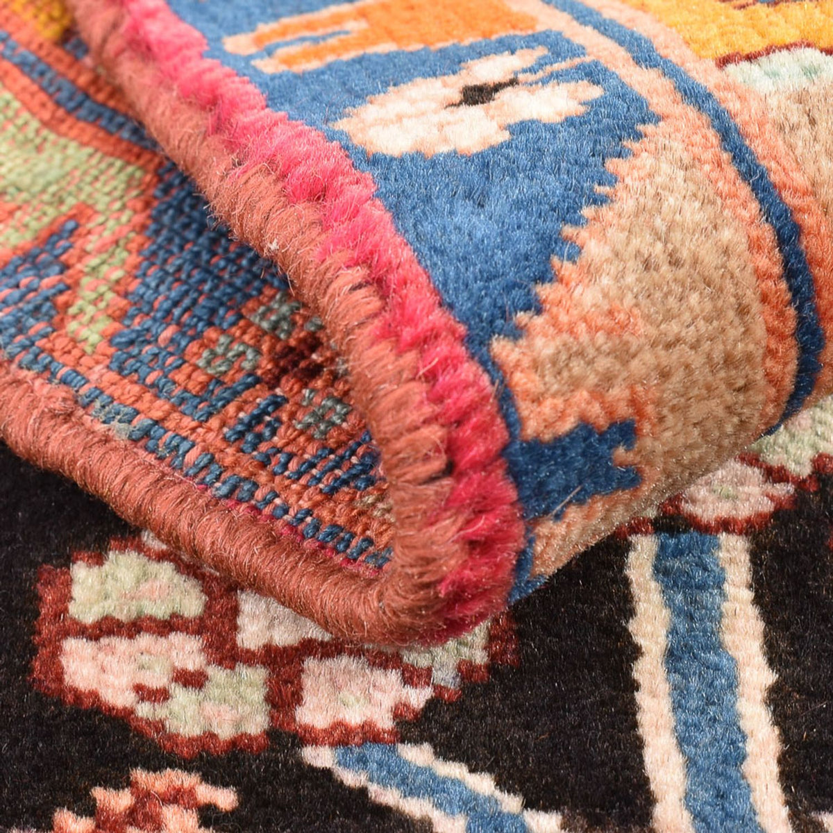 Perski dywan - Nomadyczny - 132 x 92 cm - ciemnoniebieski