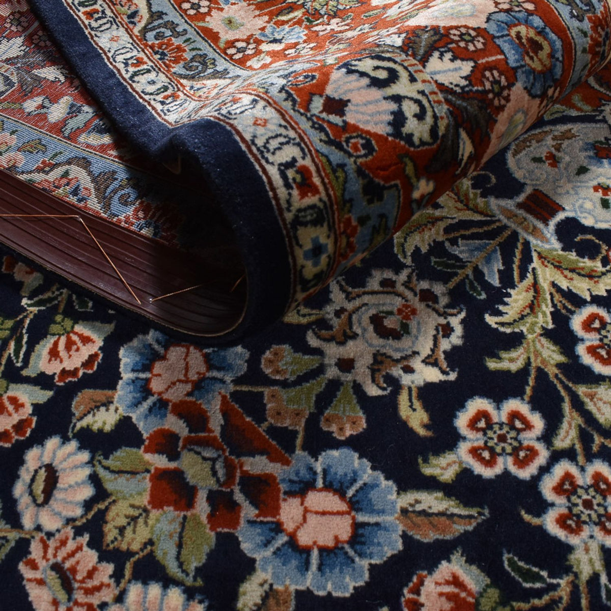 Dywan perski - Keshan - 315 x 220 cm - ciemnoniebieski