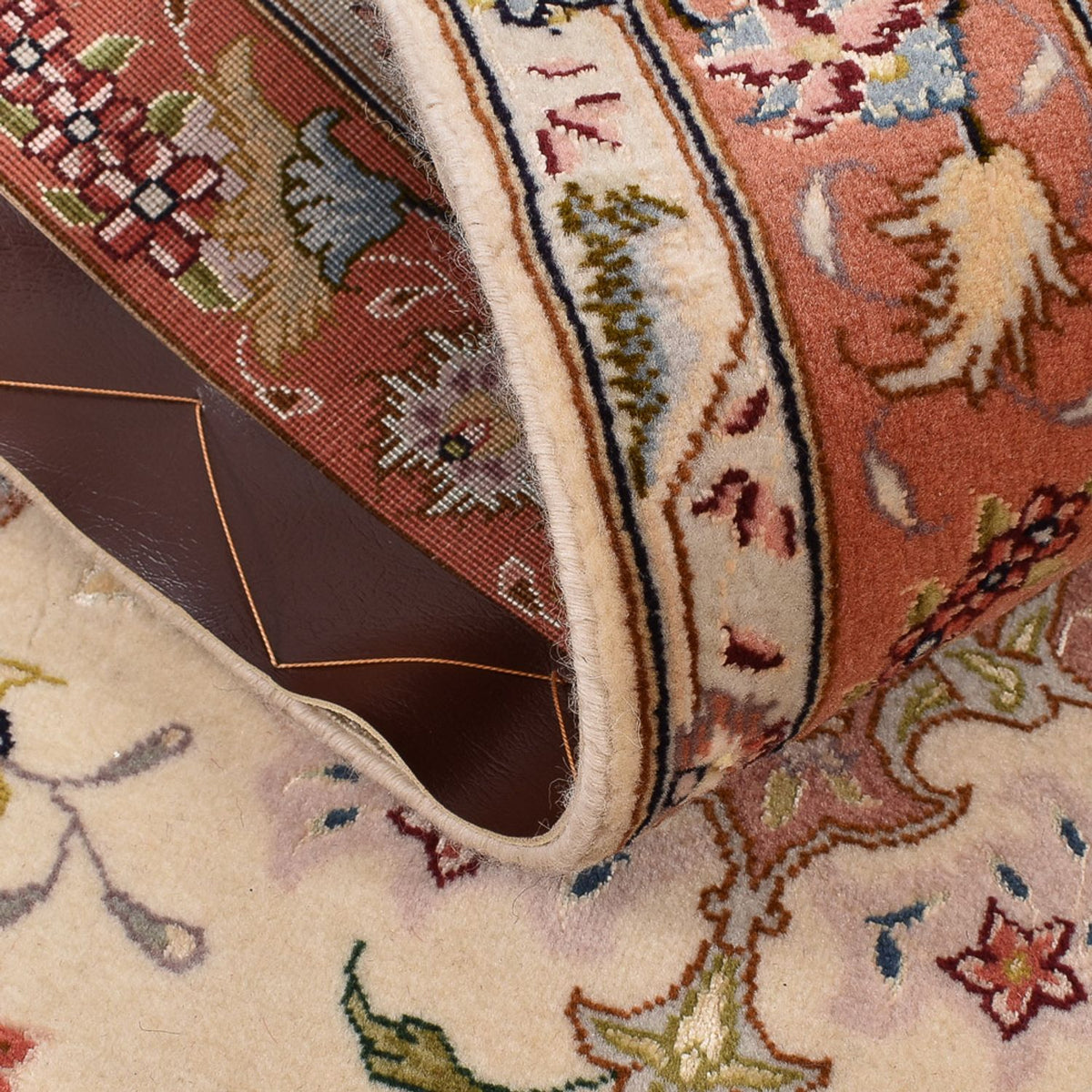 Biegacz Dywan perski - Tabriz - Królewski - 195 x 80 cm - beżowy