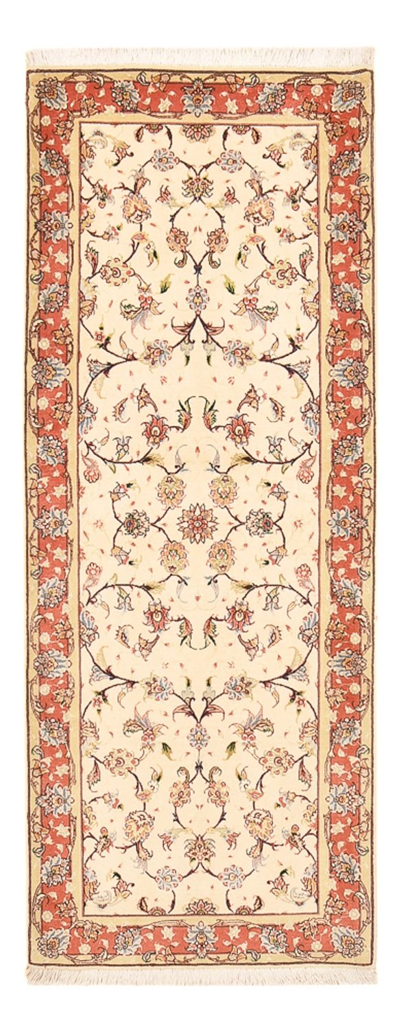 Biegacz Dywan perski - Tabriz - Królewski - 204 x 80 cm - beżowy