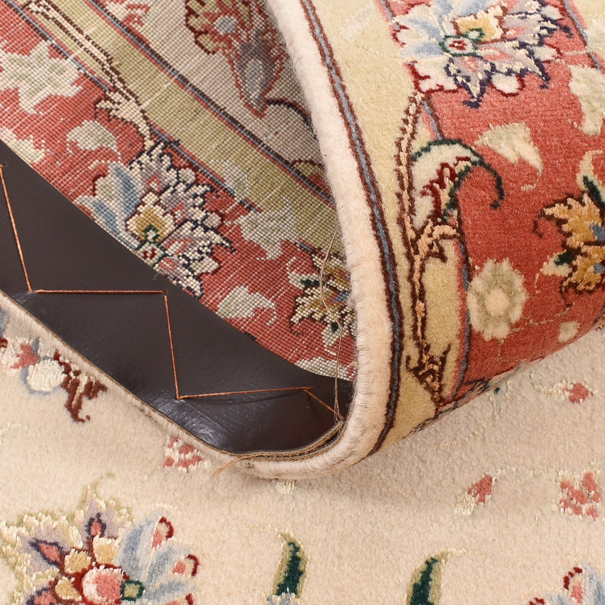 Biegacz Dywan perski - Tabriz - Królewski - 204 x 80 cm - beżowy