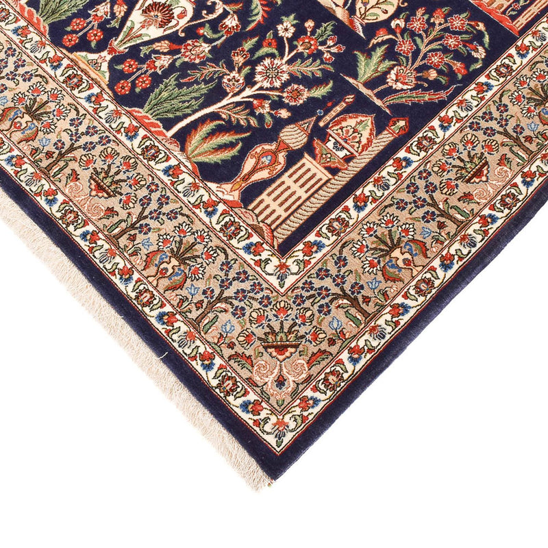 Perski dywan - Ghom - Królewski - 200 x 130 cm - ciemnoniebieski