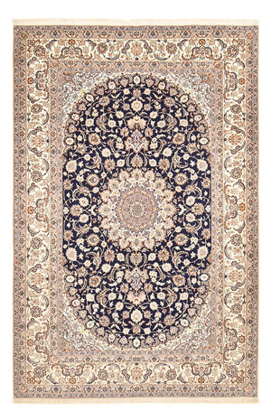 Dywan perski - Isfahan - Premium - 306 x 202 cm - ciemnoniebieski